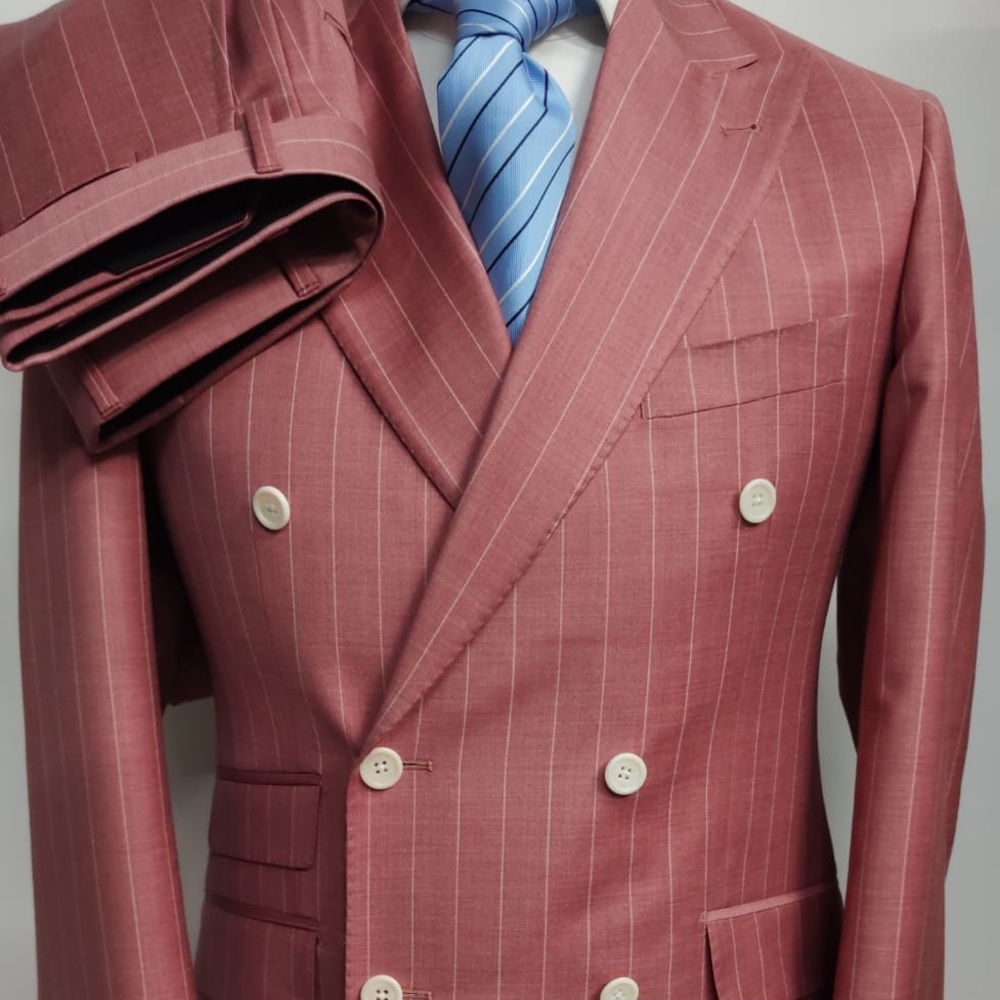 Rose pink super 150 cerruti Neapolitan wool suit